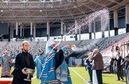 Епархиальный отдел по делам физической культуры и спорта принял участие в освящении стадиона «Торпедо»